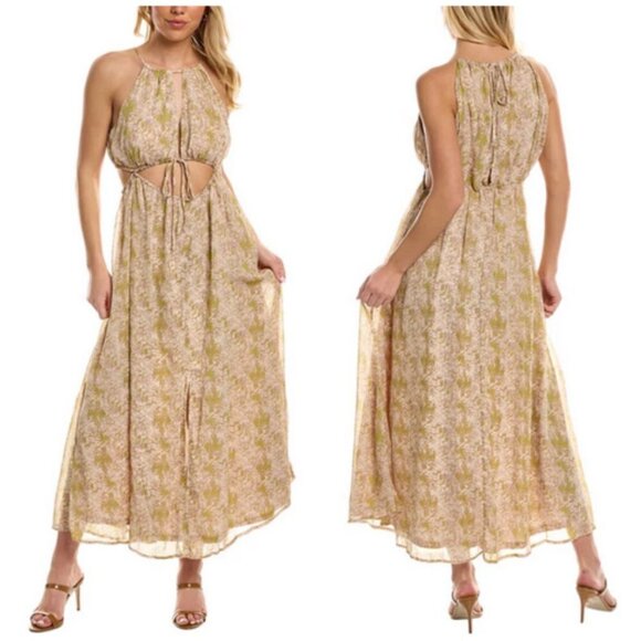 💕ASTR💕 Mid Cutout Sleeveless Maxi Dress ~ Green Watercolor Medium M NWT - Picture 8 of 16